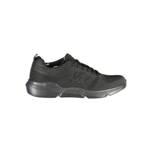 Sergio Tacchini Simple black lace-up sneakers with contrasting trim