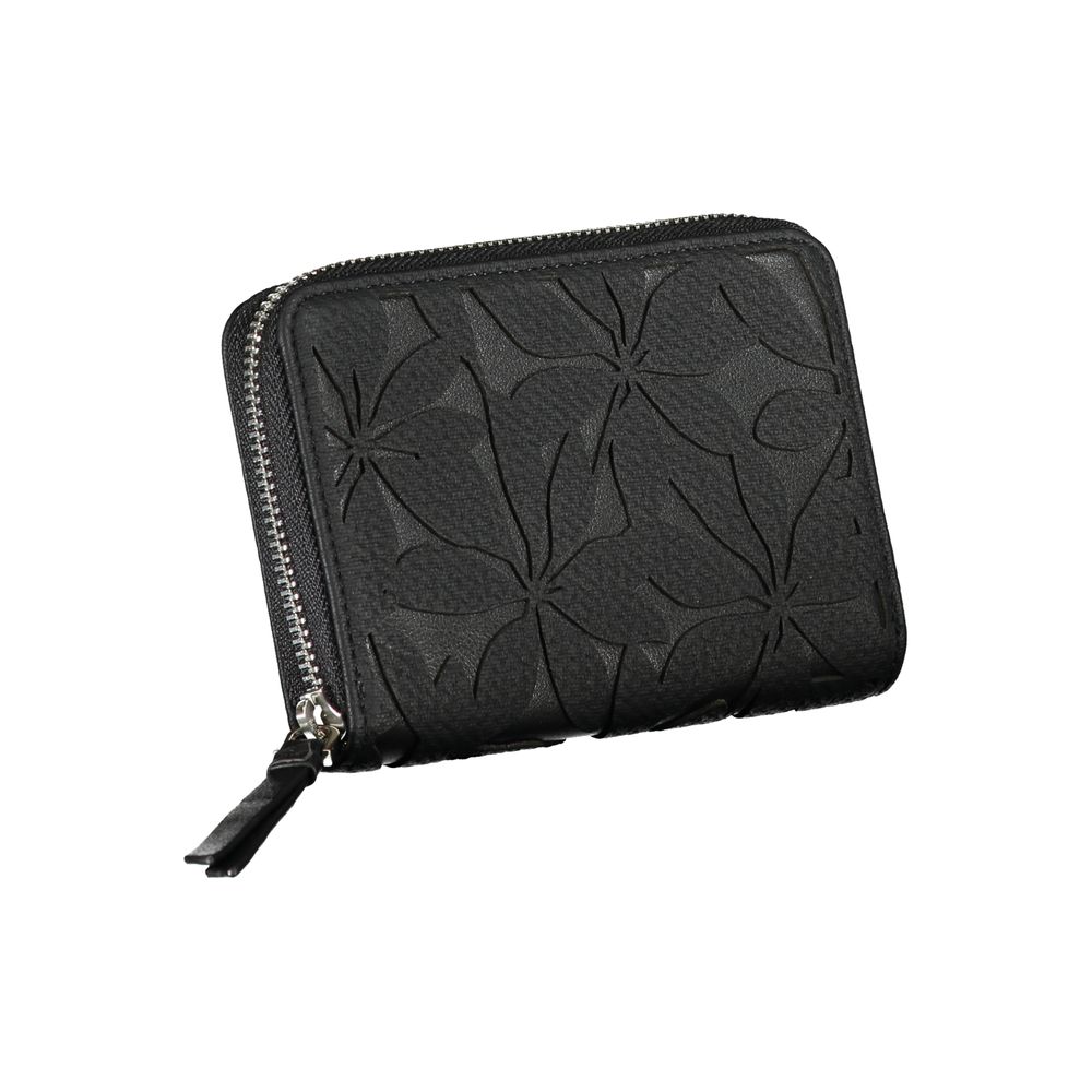 Desigual Schicke schwarze Brieftasche mit eleganter Verzierung