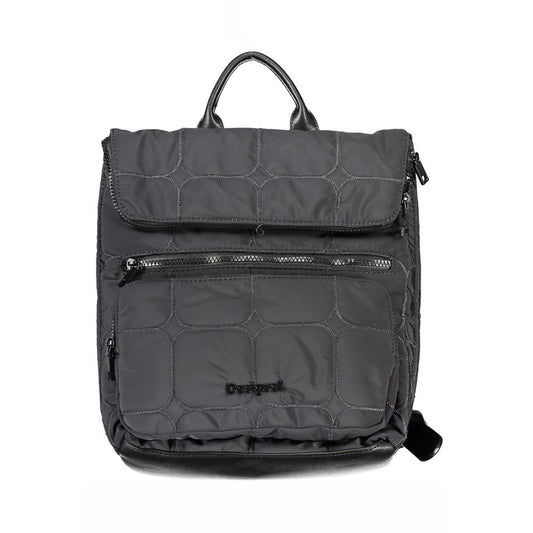 Desigual Chic urban black polyester backpack with contrasting details