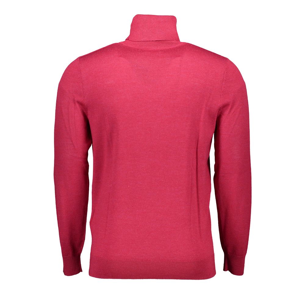 Gant Elegant pink turtleneck sweater made of pure wool