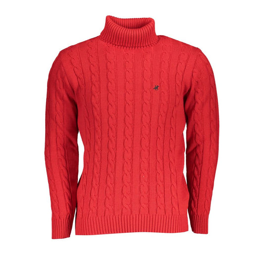 US Grand Polo Elegant twisted turtleneck sweater in pink