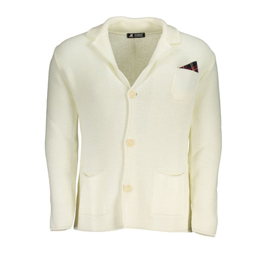 US Grand Polo Elegant white cardigan with logo detail