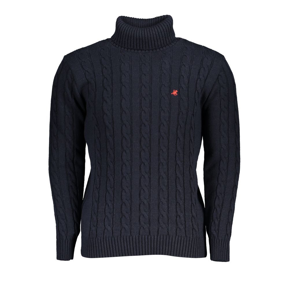 U.S. Grand Polo Eleganter gedrehter Rollkragenpullover in Blau