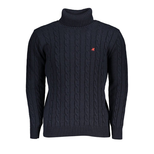 US Grand Polo Elegant twisted turtleneck sweater in blue