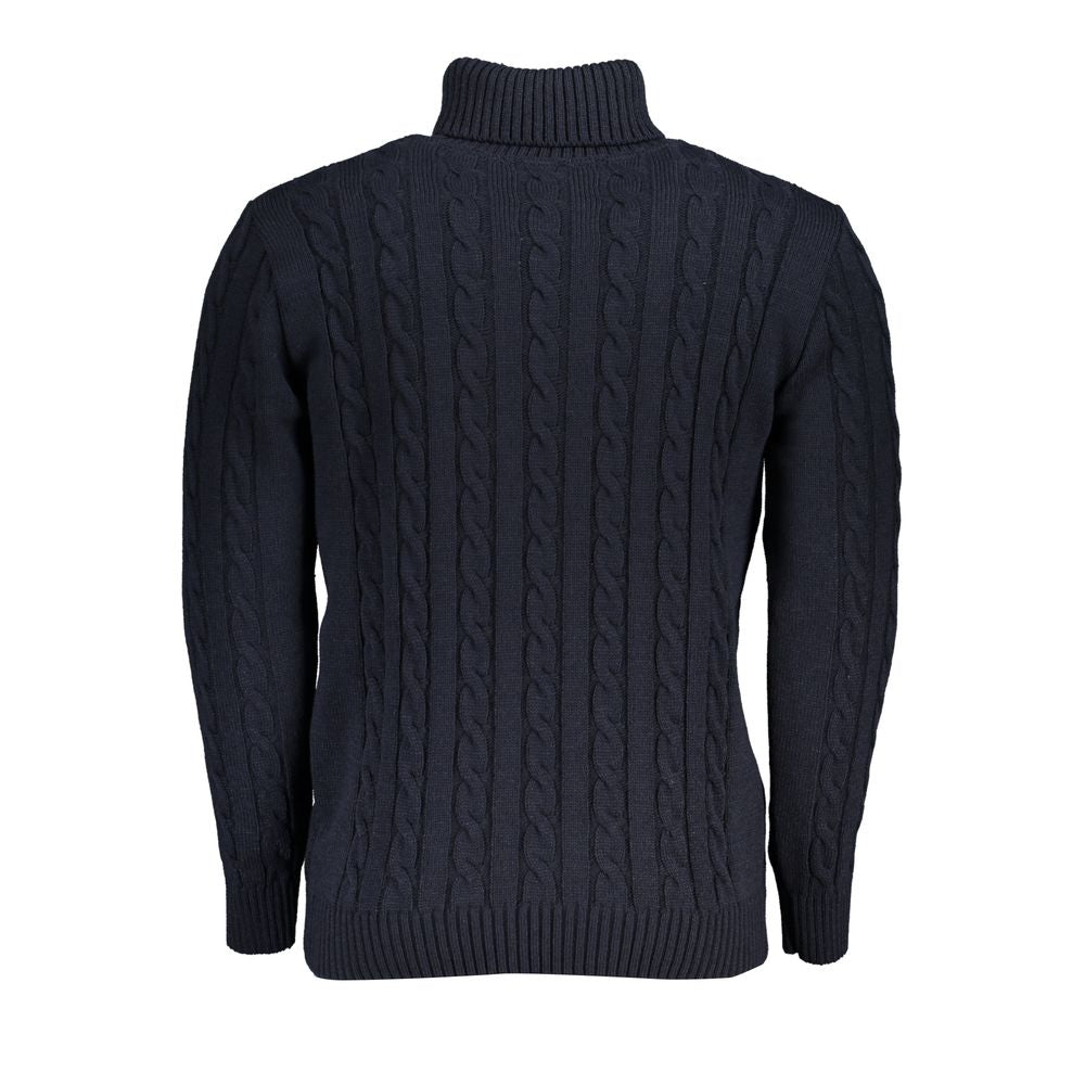 U.S. Grand Polo Eleganter gedrehter Rollkragenpullover in Blau