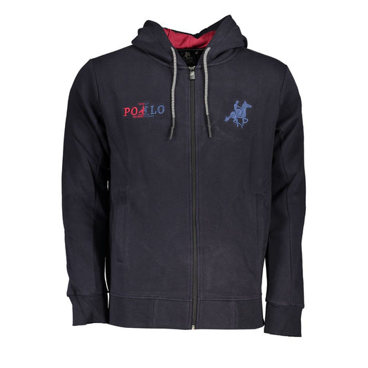 US Grand Polo Stylish Blue Fleece Hooded Sweatshirt