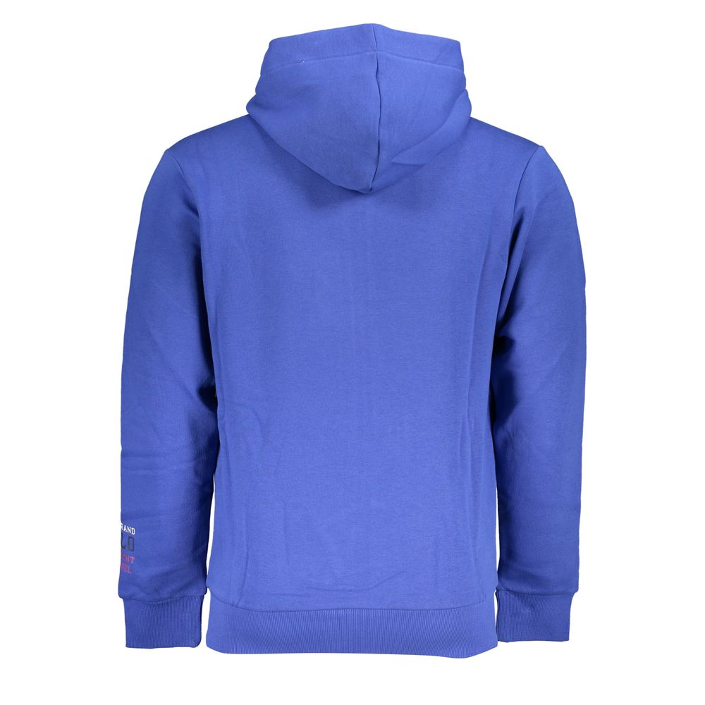 US Grand Polo Stylish blue fleece sweatshirt with hood and embroidery