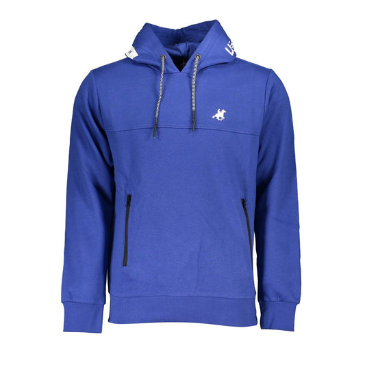 US Grand Polo Chic blue fleece sweatshirt with hood and logo detail