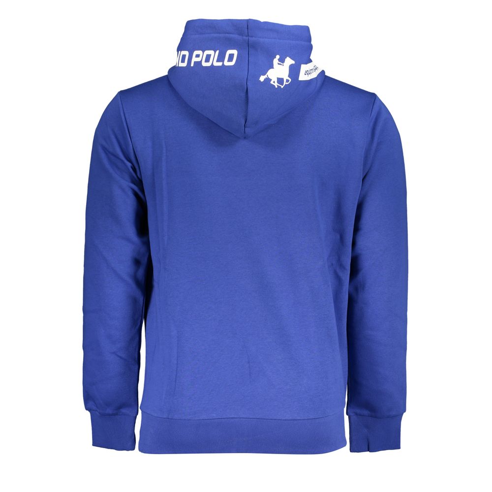 US Grand Polo Chic blue fleece sweatshirt with hood and logo detail