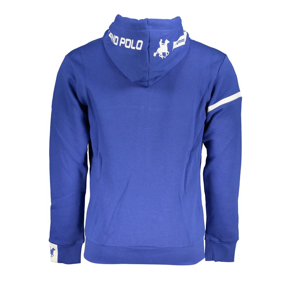 US Grand Polo Classic Blue Fleece Hooded Sweatshirt