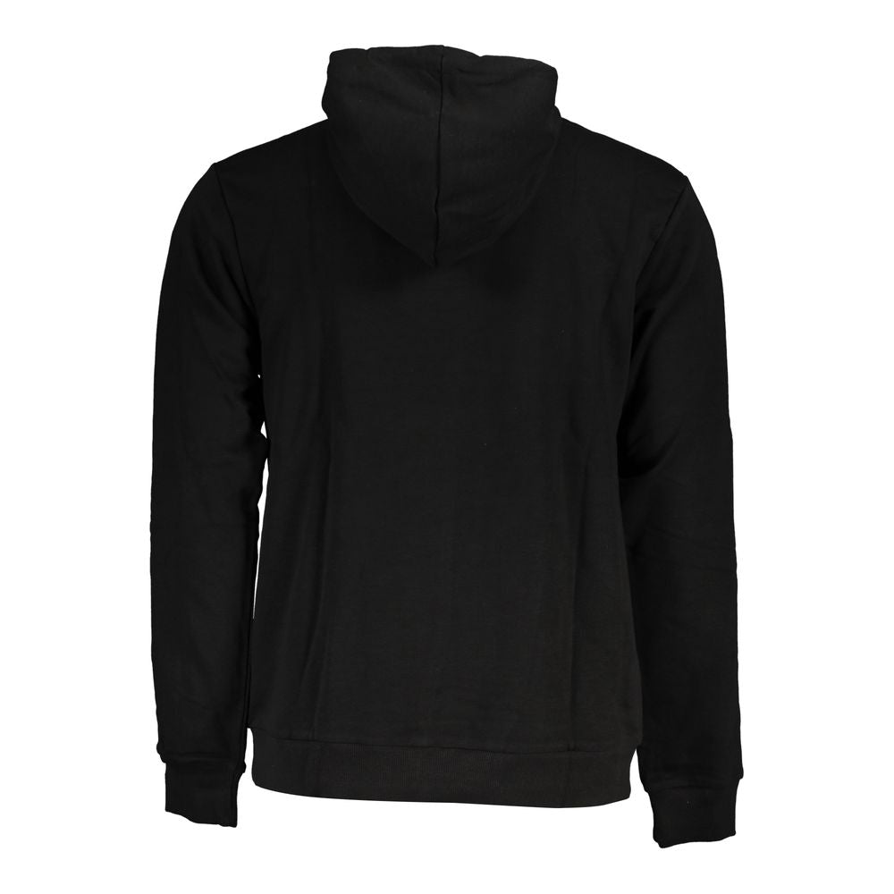 Fila Smooth Black Sweatshirt with Hood and Embroidery