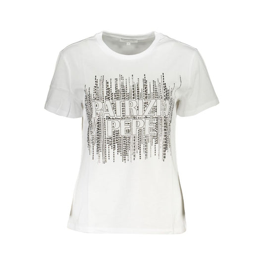 Patrizia Pepe Elegant short-sleeved T-shirt with round neck and logo