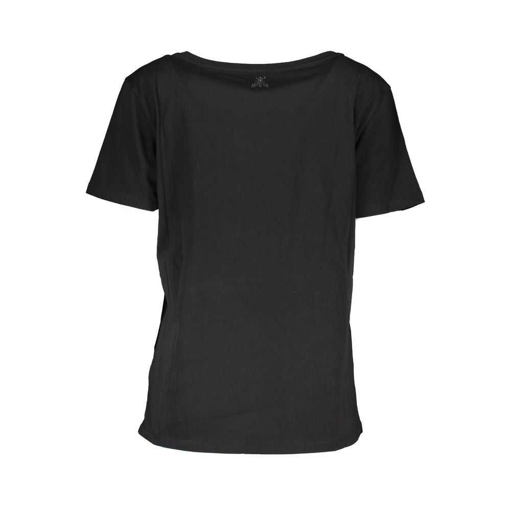 Patrizia Pepe Chic short-sleeved T-shirt with wide neckline and contrasting details