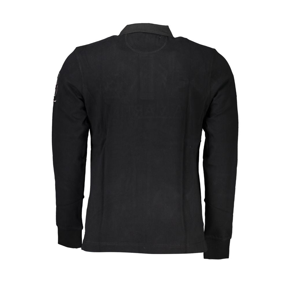 La Martina Elegant long-sleeved black polo