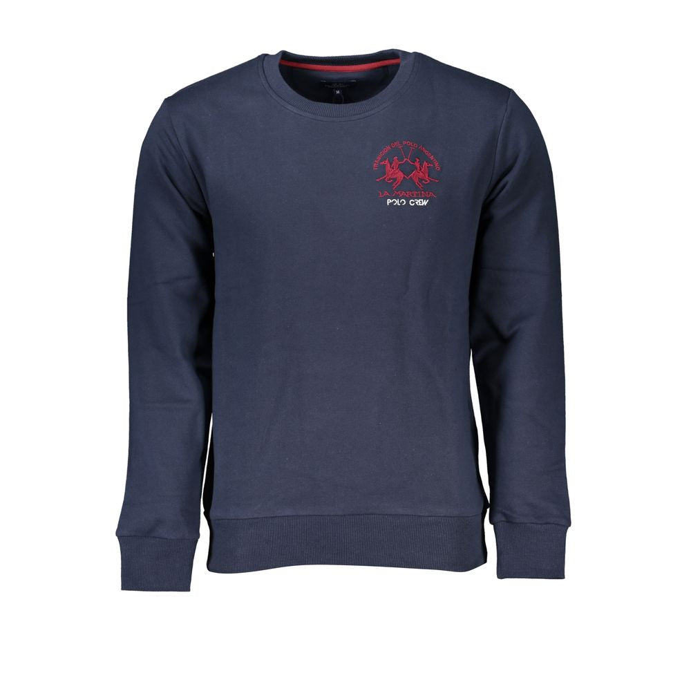 La Martina Chic blue sweatshirt with embroidered round neck