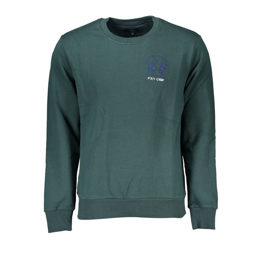 La Martina Emerald Green Cotton Crew Neck Sweater - Regular Fit