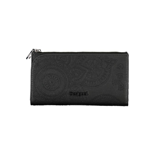 Desigual Schicke schwarze Brieftasche mit zwei Fächern