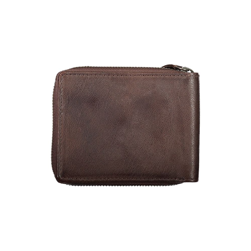 Blauer Elegant Leather Coin and Card Case in Brown