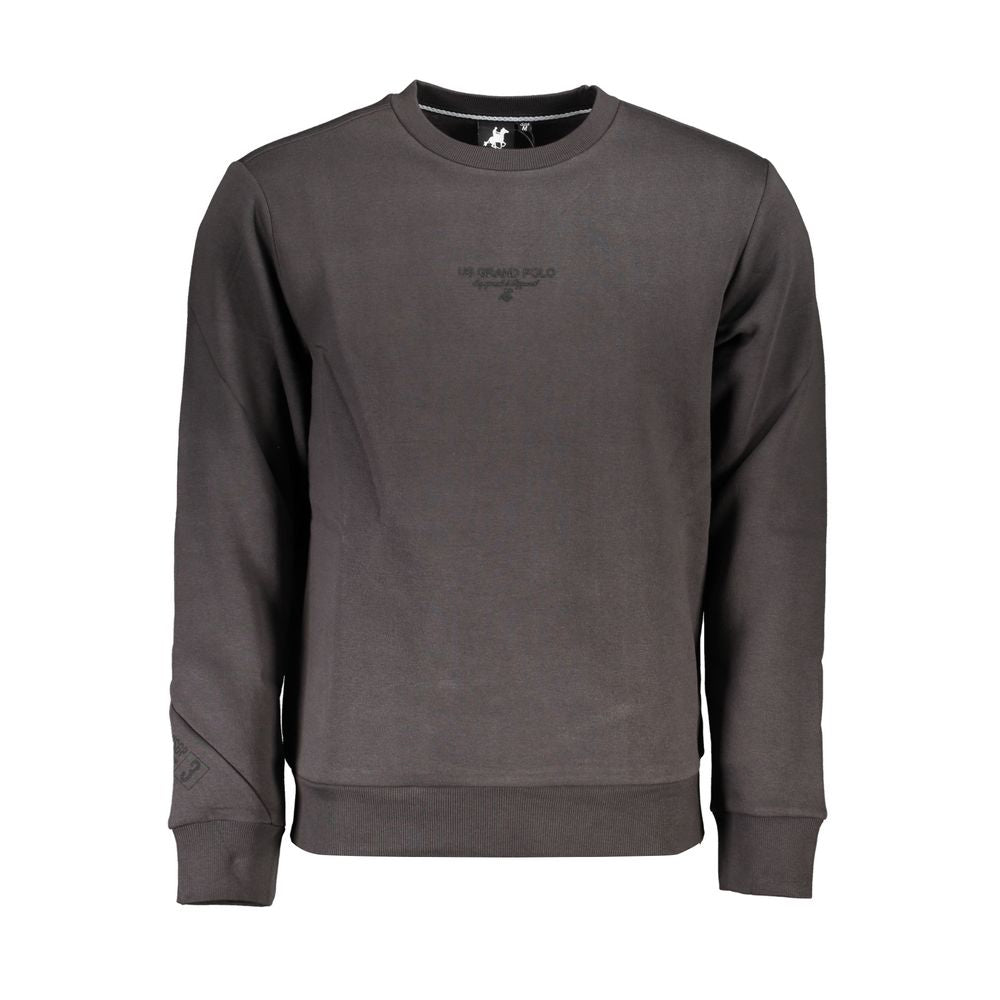 US Grand Polo Smooth Grey Crew Neck Fleece Sweatshirt