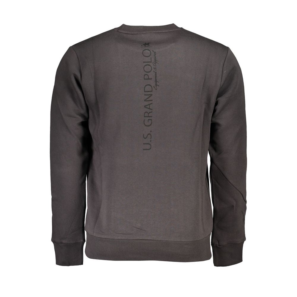 US Grand Polo Smooth Grey Crew Neck Fleece Sweatshirt