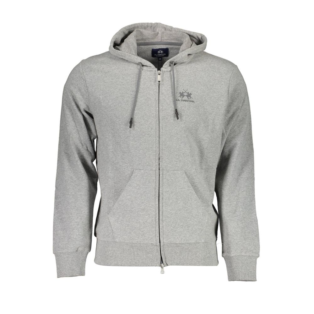 La Martina Elegant Grey Hooded Sweatshirt for Men