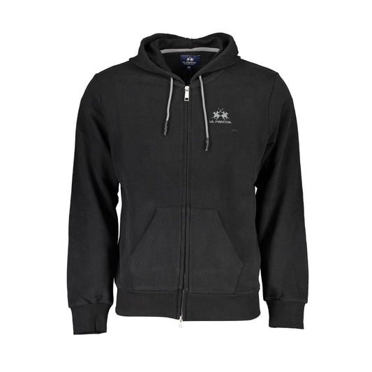 La Martina Slim Cotton Hooded Sweatshirt in Black