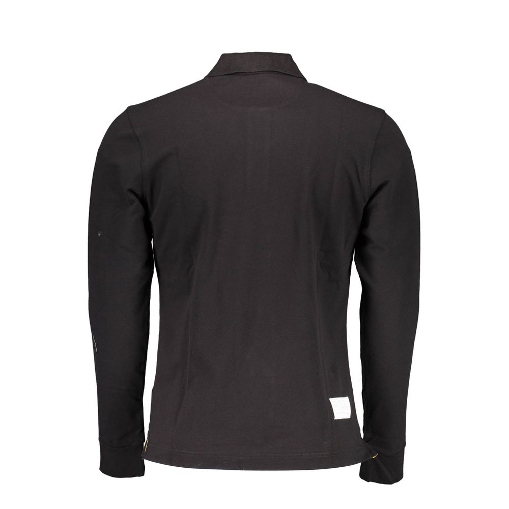 La Martina Elegant Long Sleeve Black Polo for Men