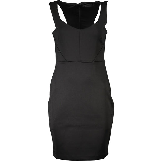 Guess Jeans Chic black dress with contrast details and wide neckline