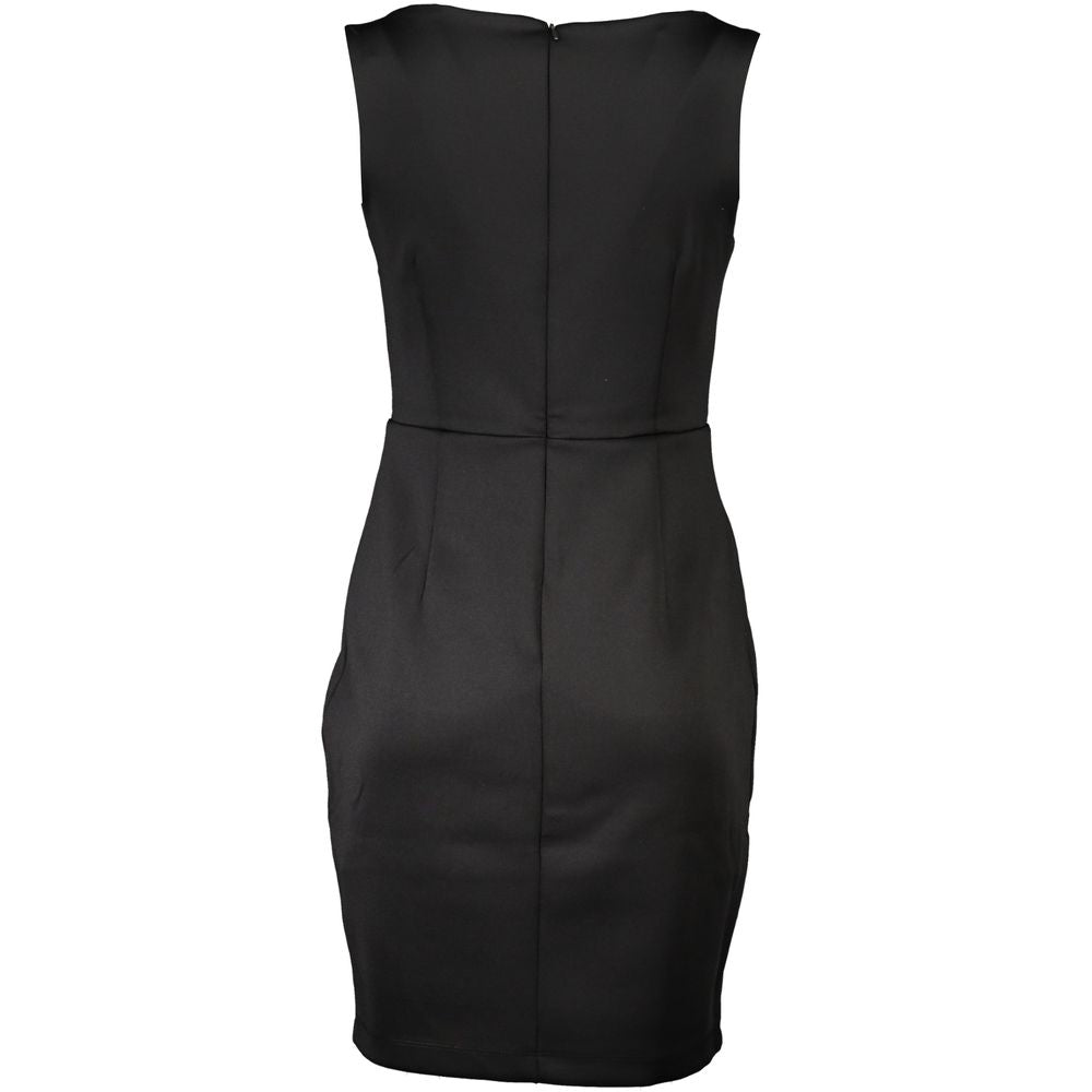 Guess Jeans Chic black dress with contrast details and wide neckline