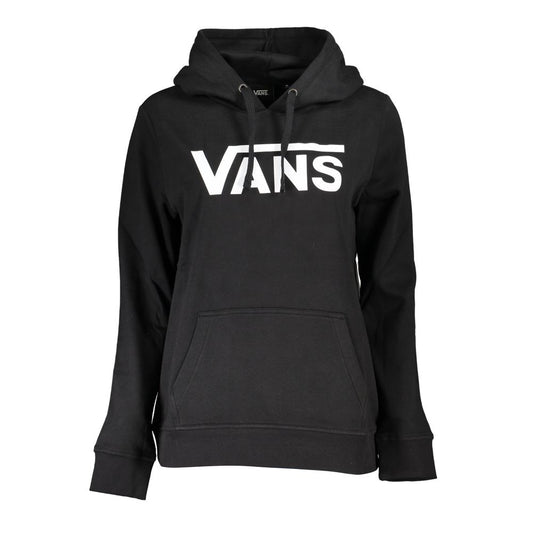 Vans Smooth Black Fleece Hooded Sweatshirt with Logo