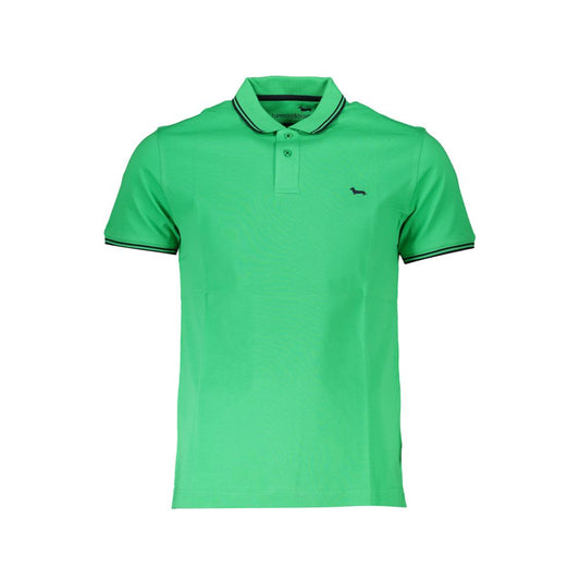 Harmont &amp; Blaine Chic green cotton polo with contrasting details