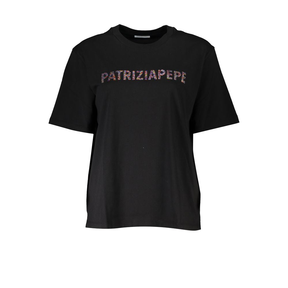 Patrizia Pepe Chic rhinestone-embellished round-neck T-shirt