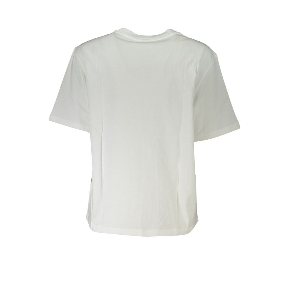 Patrizia Pepe Elegant short-sleeved round-neck T-shirt with rhinestone detail