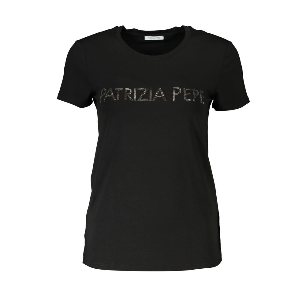 Patrizia Pepe Chic rhinestone-embellished round-neck T-shirt