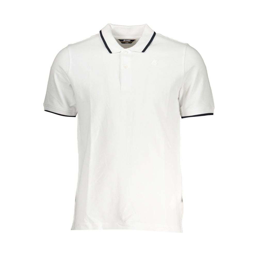 K-WAY Chic white polo shirt with contrast details