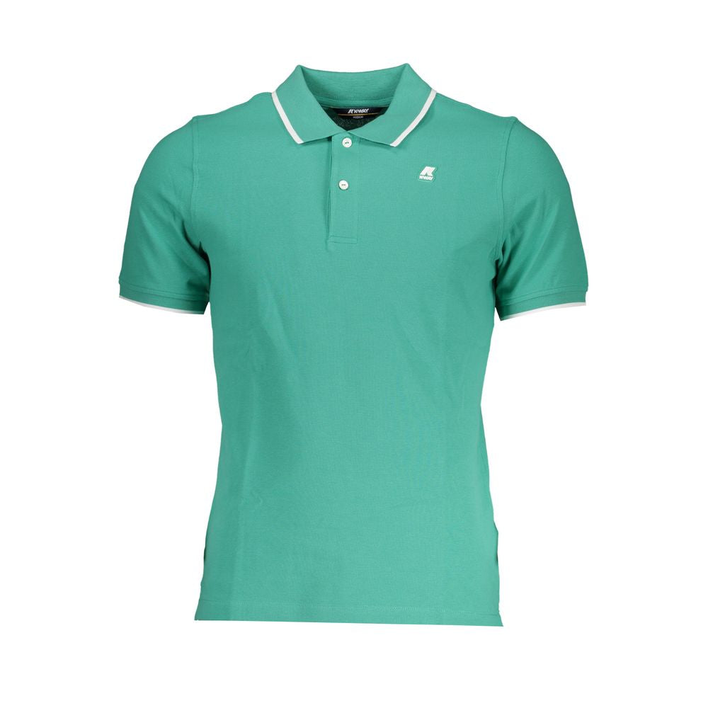 K-WAY Elegant green cotton stretch polo shirt