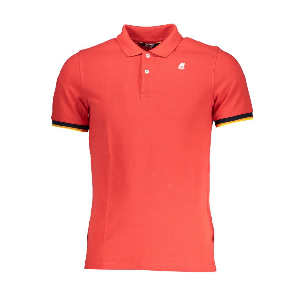 K-WAY Elegant pink polo shirt with contrast details