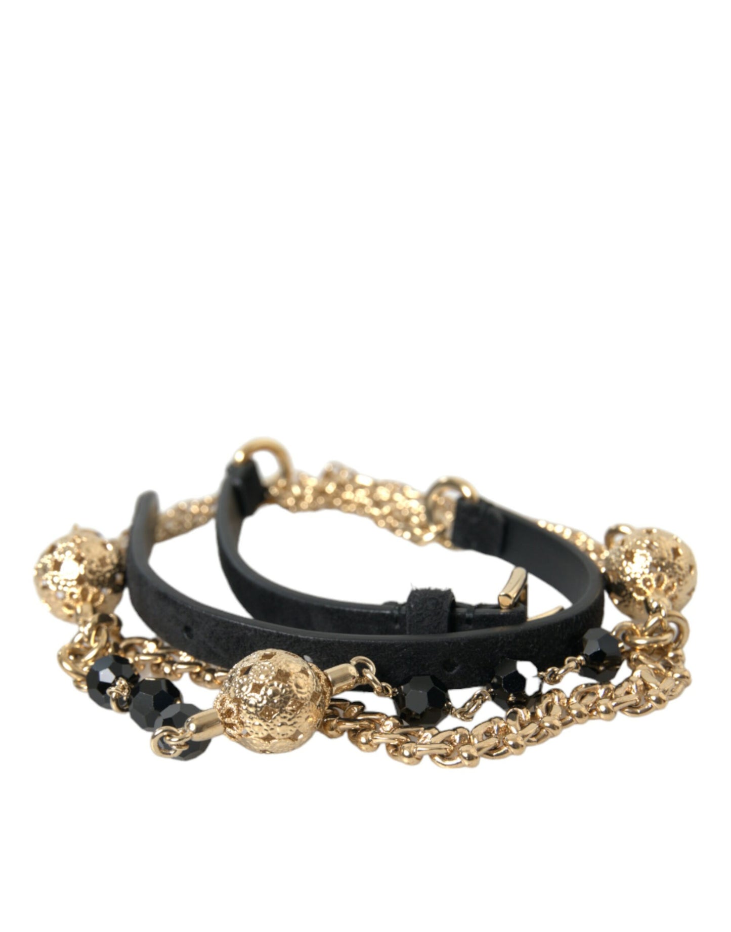 Dolce &amp; Gabbana Elegant Crystal Bounce Leather Belt