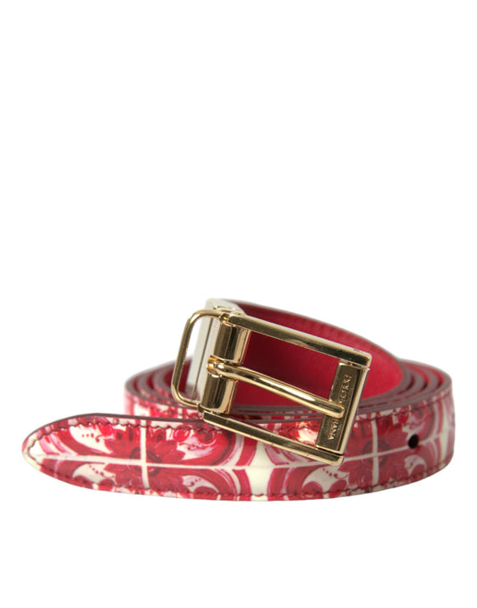 Dolce &amp; Gabbana Elegant red calf leather belt