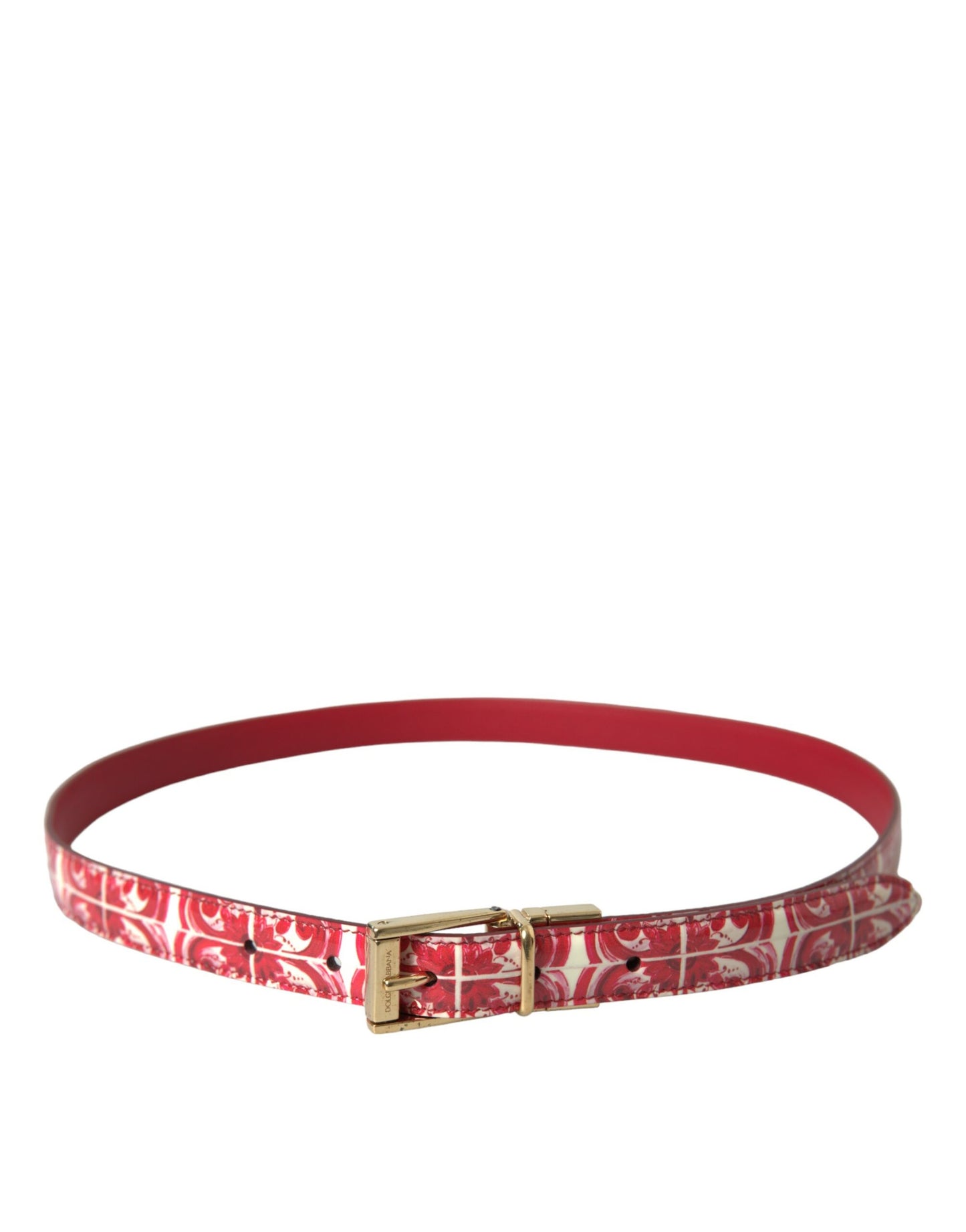 Dolce &amp; Gabbana Elegant red calf leather belt