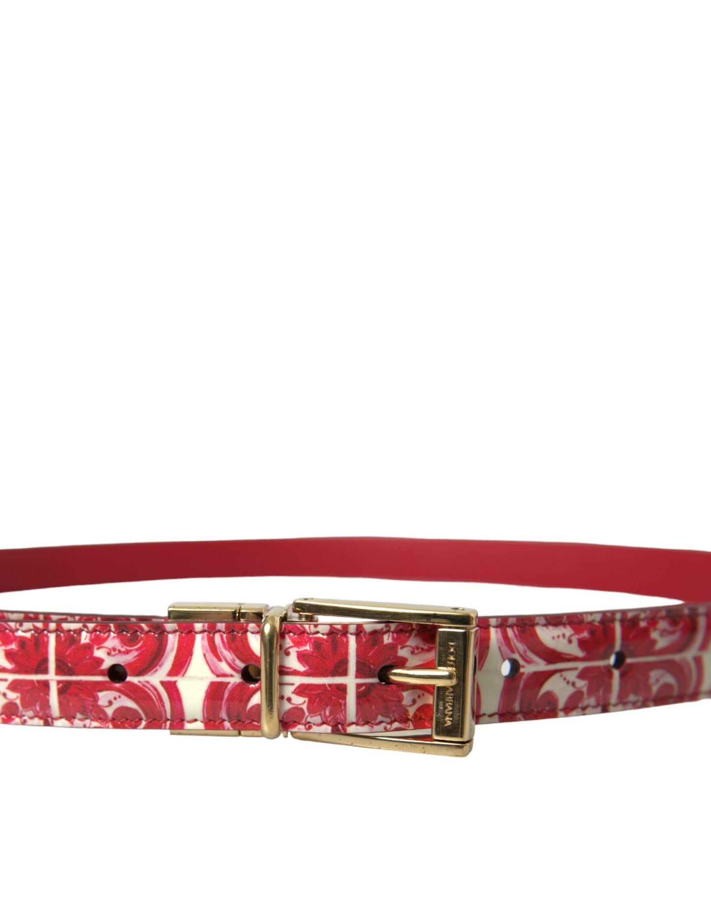 Dolce &amp; Gabbana Elegant red calf leather belt