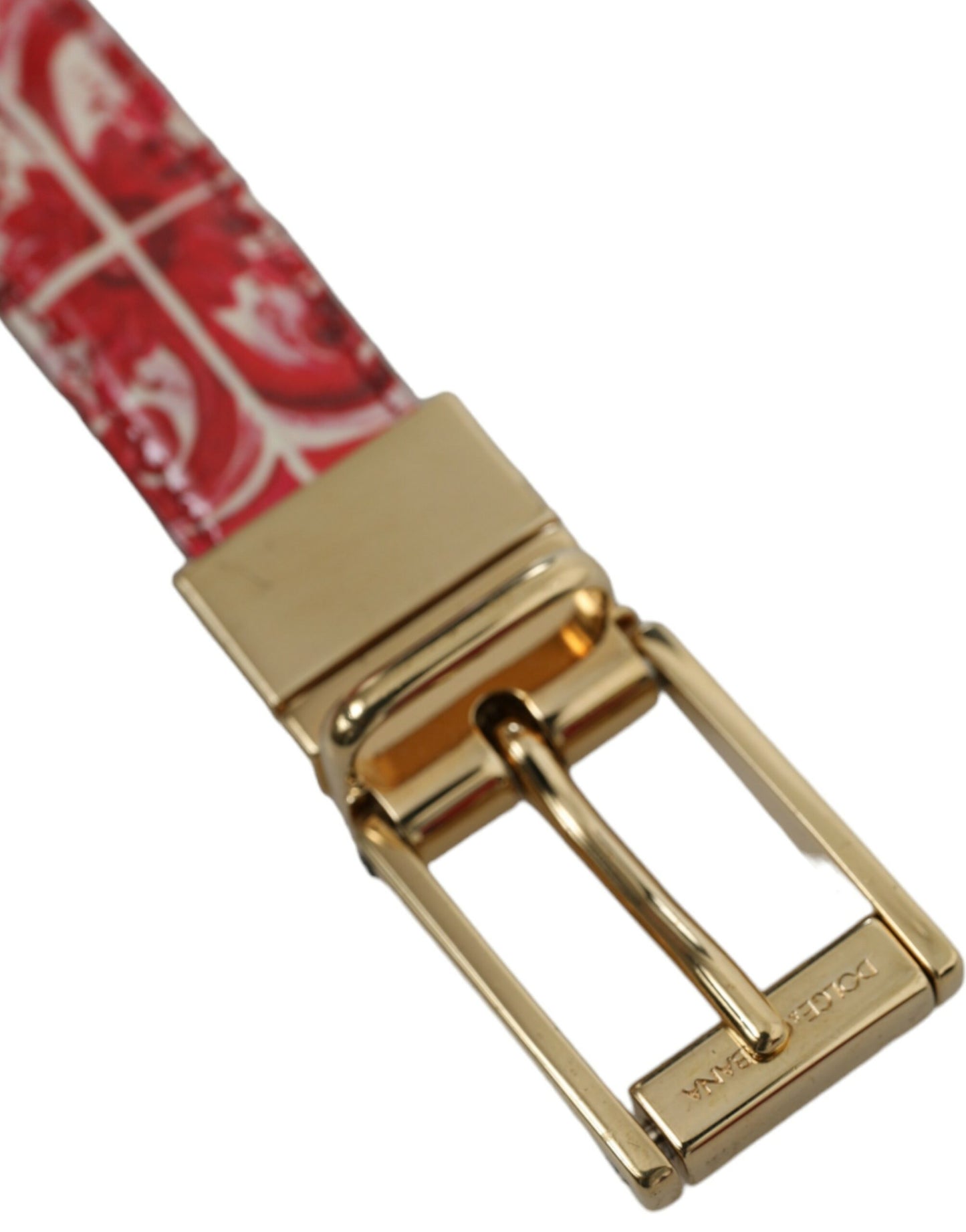 Dolce &amp; Gabbana Elegant red calf leather belt