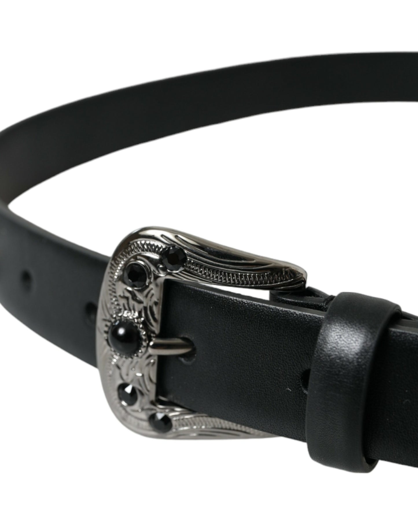 Dolce &amp; Gabbana leather belt with engraved logo