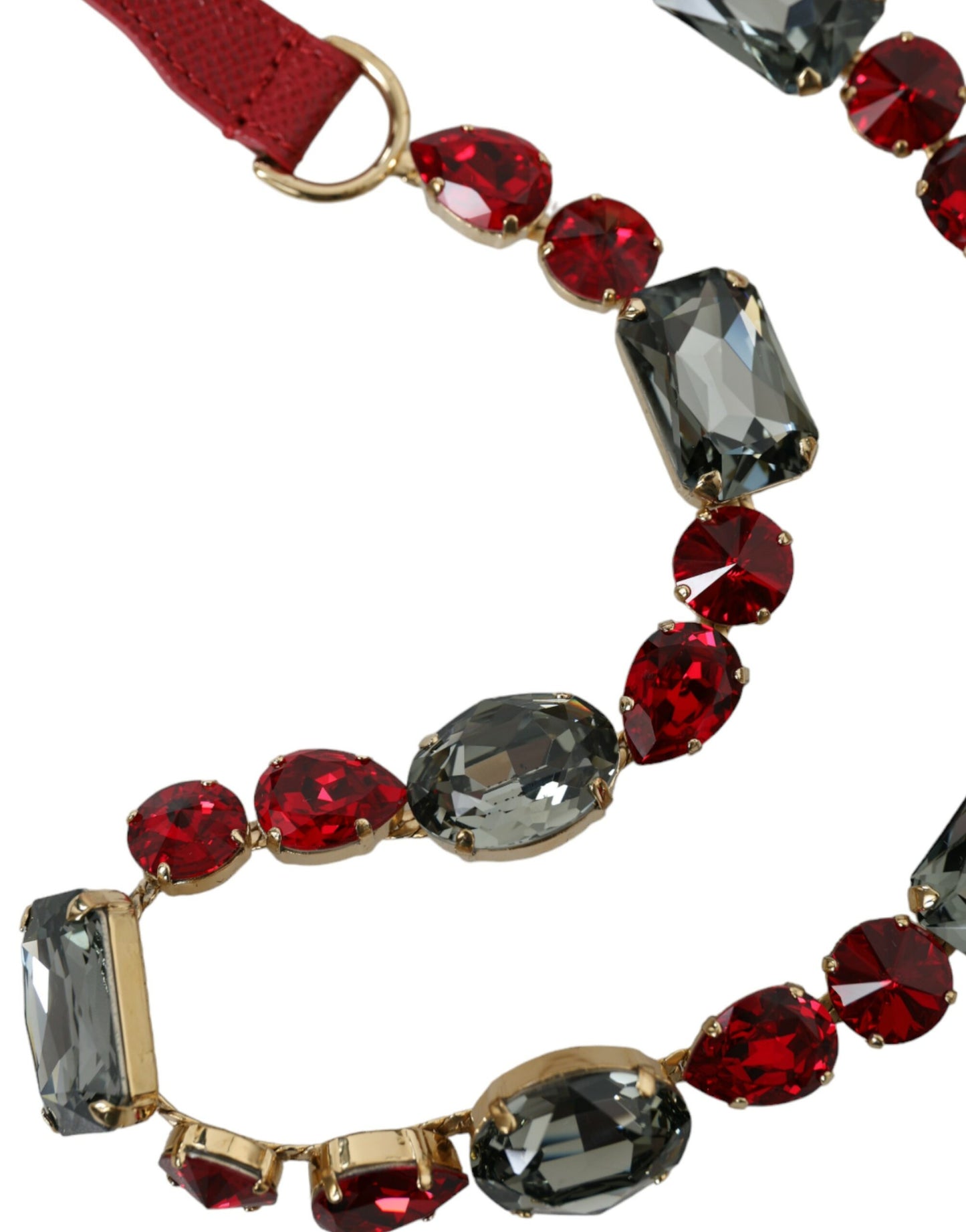 Dolce &amp; Gabbana Bright Red Crystal Buckle Belt