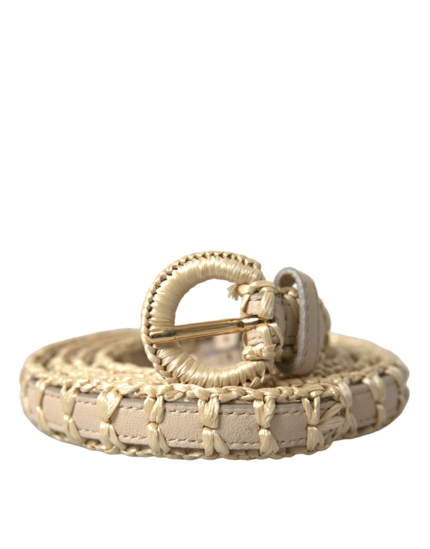 Dolce &amp; Gabbana Elegant beige leather belt