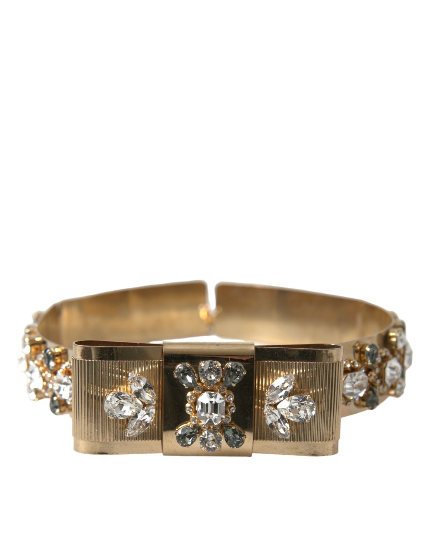 Dolce &amp; Gabbana Gold-colored crystal-embellished waist belt