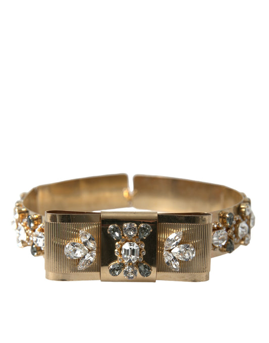 Dolce &amp; Gabbana Gold-colored crystal-embellished waist belt