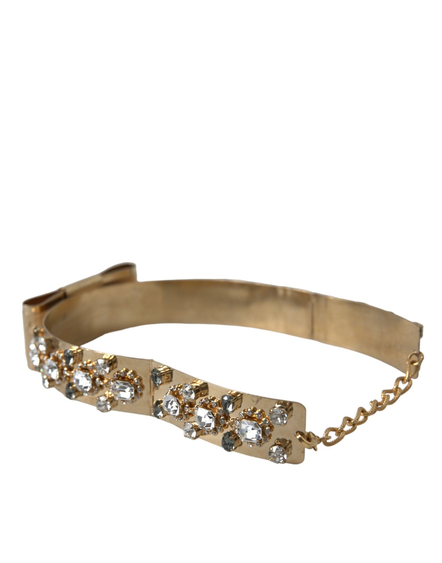 Dolce &amp; Gabbana Gold-colored crystal-embellished waist belt