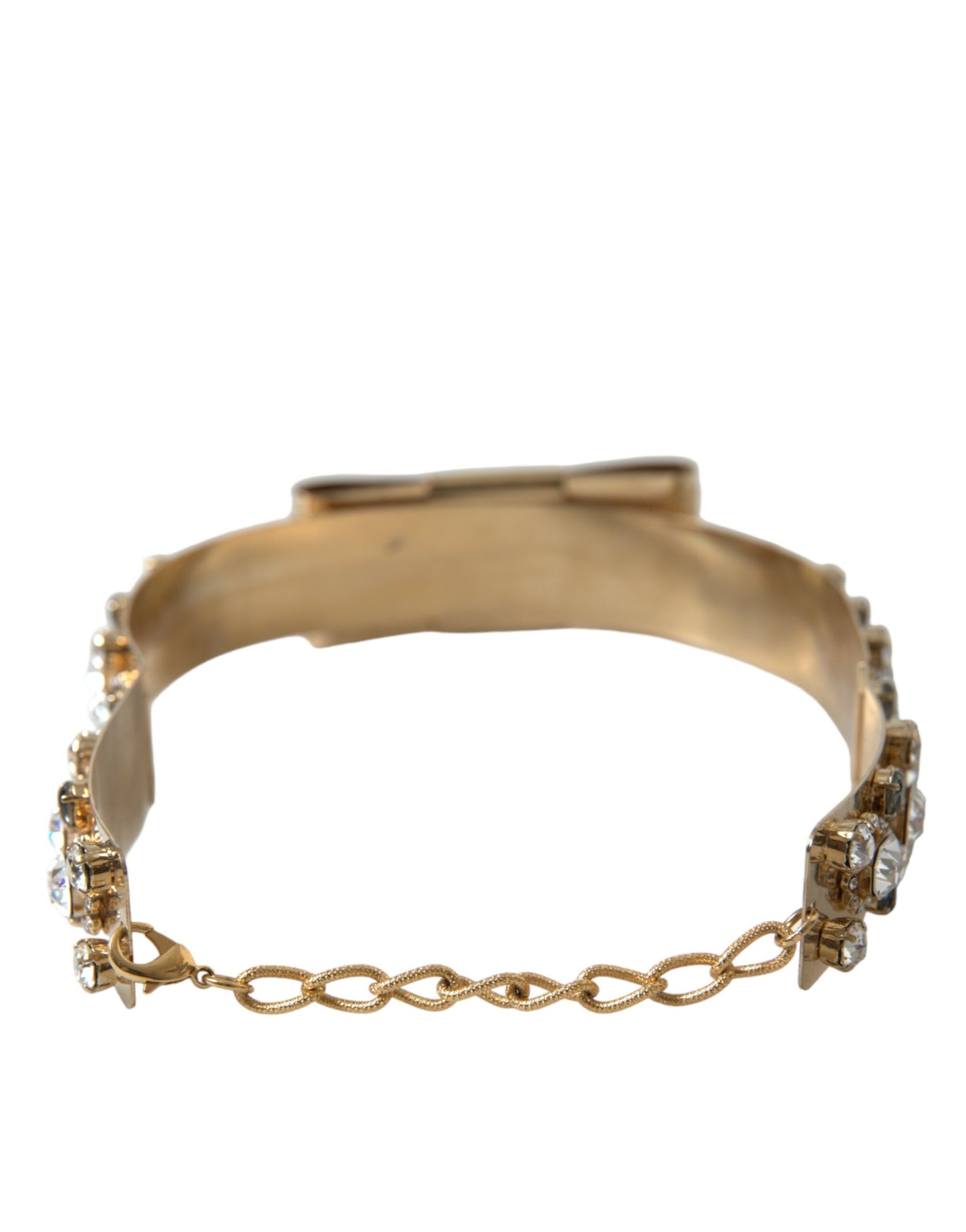 Dolce &amp; Gabbana Gold-colored crystal-embellished waist belt