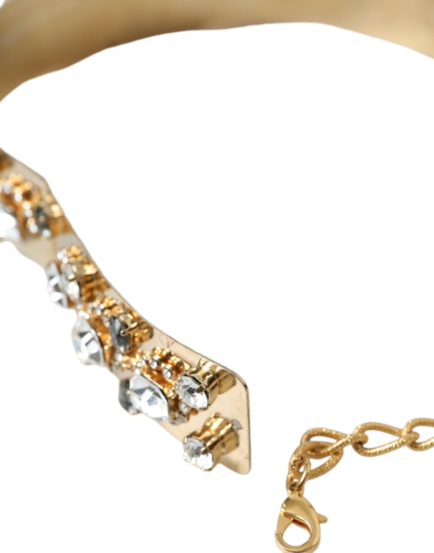 Dolce &amp; Gabbana Gold-colored crystal-embellished waist belt